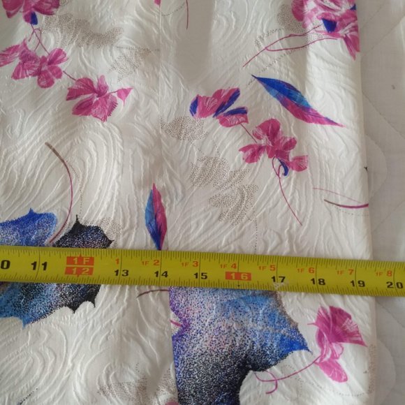 Vintage 80s white floral 2 piece dress jacket suit NWOT - Picture 11 of 15